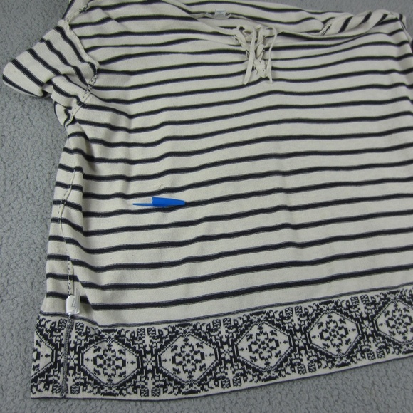 J. Jill Sweater womens Plus 2X Nautical Striped Lace up Long Sleeve Navy Blue - Picture 12 of 15